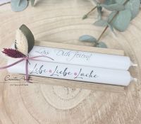 Geburtstagsgeschenk Kerzen - Stabkerzen mit Spruch & Eukalypthus
